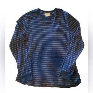 Sol Angeles Long Sleeve Crewneck Shirt Navy Pink Striped Men's XL